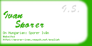ivan sporer business card
